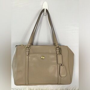 Coach Peyton Saffiano Leather  Double Zip Carryall F25669 EUC